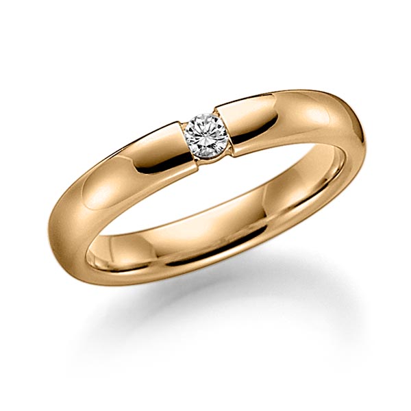 klassischer Trauring/Ehering in Roségold 585 mit zus. 0,08 ct. Brillant tw, si von Steinberg