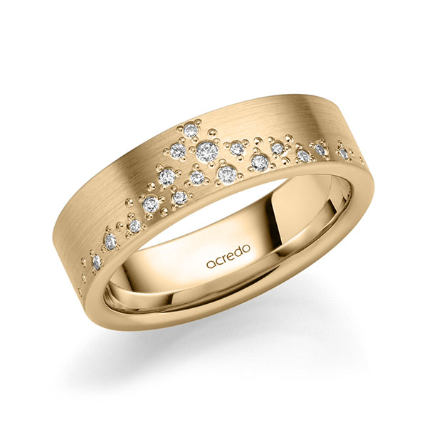 klassischer Trauring/Ehering in Roségold 585 mit zus. 0,114 ct. Brillant tw, si von acredo
