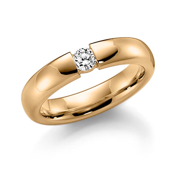 klassischer Trauring/Ehering in Roségold 585 mit zus. 0,12 ct. Brillant tw, si von Steinberg
