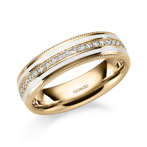 klassischer Trauring/Ehering in Roségold 585 mit zus. 0,192 ct. Brillant tw, si von acredo - A-2034-9 klassischer Trauring/Ehering in Roségold 585 mit zus. 0,192 ct. Brillant tw, si von acredo - A-2034-9