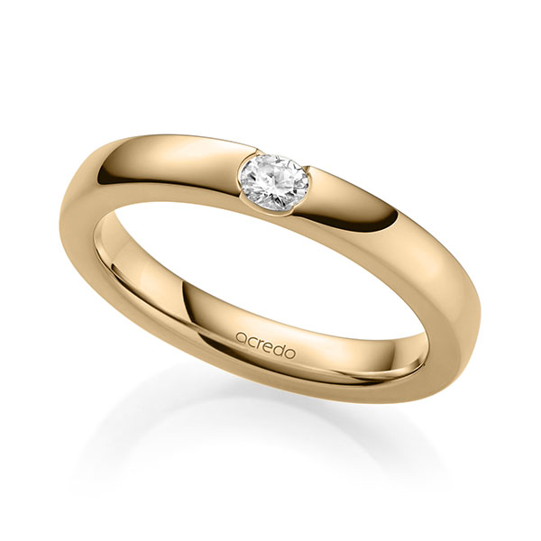 klassischer Trauring/Ehering in Roségold 585 mit zus. 0,1 ct. tw, vs von acredo - A-2140-8