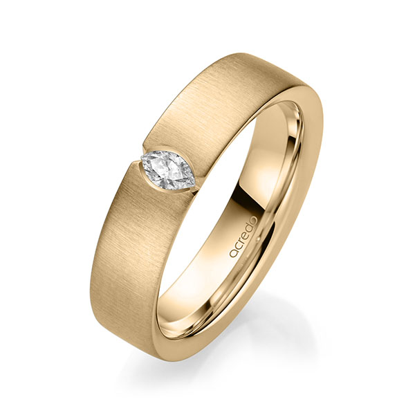 klassischer Trauring/Ehering in Roségold 585 mit zus. 0,1 ct. tw, vs von acredo