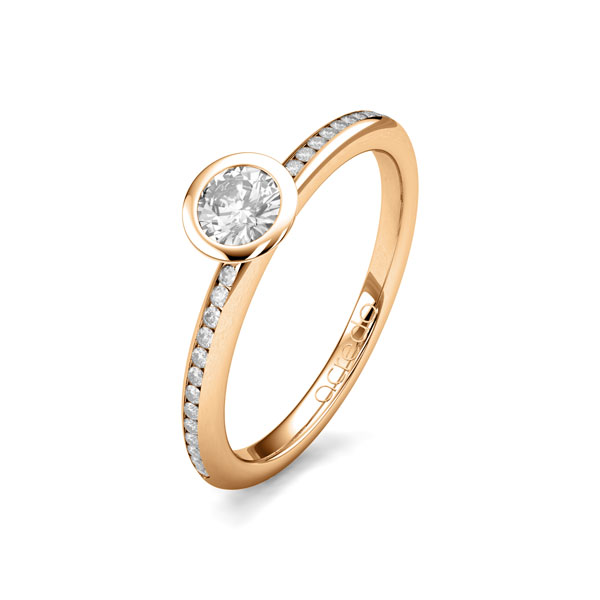klassischer Trauring/Ehering in Roségold 585 mit zus. 0,33 ct. Brillant tw, si von acredo