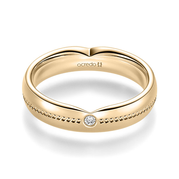 klassischer Trauring/Ehering in Roségold 750 mit zus. 0,02 ct. Brillant tw, si von acredo - A-2393-8