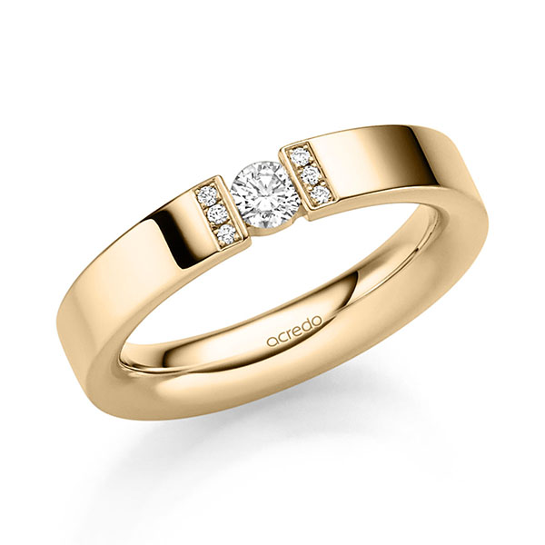 klassischer Trauring/Ehering in Roségold 750 mit zus. 0,18 ct. Brillant tw, si von acredo