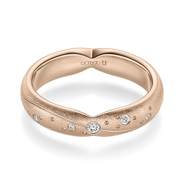 klassischer Trauring/Ehering in Rotgold 375 mit zus. 0,065 ct. Brillant tw, si von acredo - A-2366-25 klassischer Trauring/Ehering in Rotgold 375 mit zus. 0,065 ct. Brillant tw, si von acredo - A-2366-25