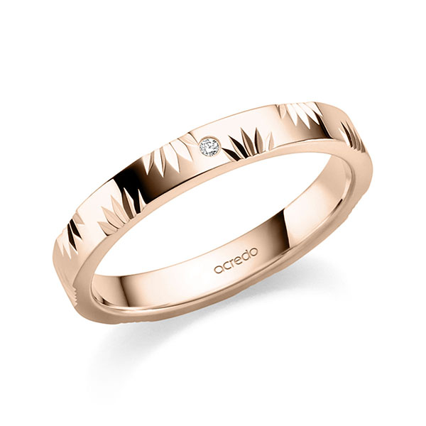 klassischer Trauring/Ehering in Rotgold 585 mit zus. 0,008 ct. Brillant tw, si von acredo - S-1400-4 klassischer Trauring/Ehering in Rotgold 585 mit zus. 0,008 ct. Brillant tw, si von acredo - S-1400-4