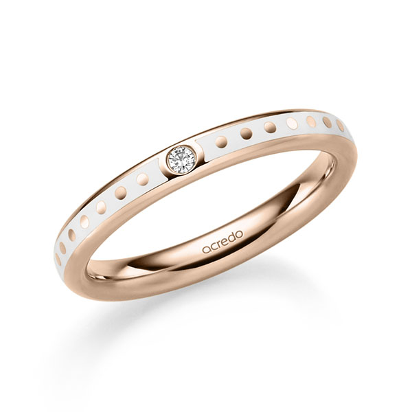 klassischer Trauring/Ehering in Rotgold 585 mit zus. 0,025 ct. Brillant tw, si von acredo