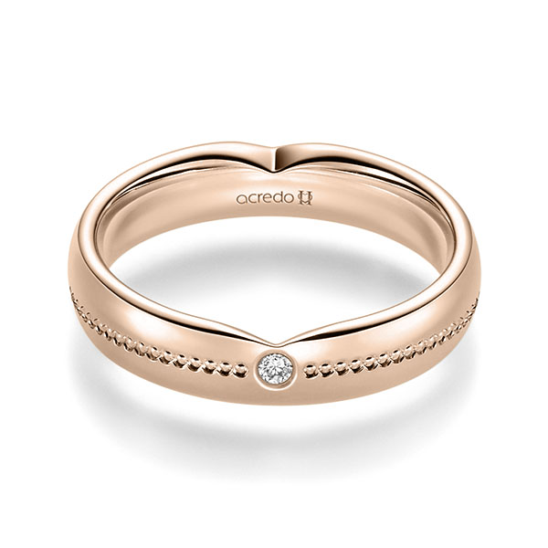 klassischer Trauring/Ehering in Rotgold 585 mit zus. 0,02 ct. Brillant tw, si von acredo - A-2393-10 klassischer Trauring/Ehering in Rotgold 585 mit zus. 0,02 ct. Brillant tw, si von acredo - A-2393-10