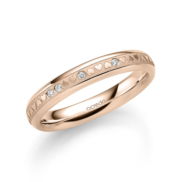 klassischer Trauring/Ehering in Rotgold 585 mit zus. 0,032 ct. Brillant tw, si von acredo - A-2370-10 klassischer Trauring/Ehering in Rotgold 585 mit zus. 0,032 ct. Brillant tw, si von acredo - A-2370-10