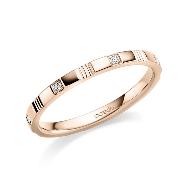 klassischer Trauring/Ehering in Rotgold 585 mit zus. 0,048 ct. Brillant tw, si von acredo - S-1407-5 klassischer Trauring/Ehering in Rotgold 585 mit zus. 0,048 ct. Brillant tw, si von acredo - S-1407-5