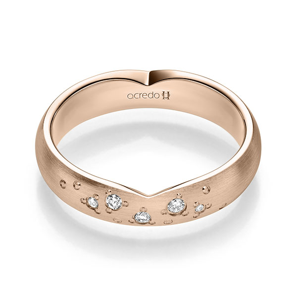 klassischer Trauring/Ehering in Rotgold 585 mit zus. 0,063 ct. Brillant tw, si von acredo