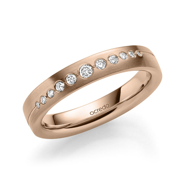 klassischer Trauring/Ehering in Rotgold 585 mit zus. 0,156 ct. Brillant tw, si von acredo klassischer Trauring/Ehering in Rotgold 585 mit zus. 0,156 ct. Brillant tw, si von acredo