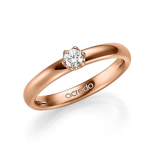 klassischer Trauring/Ehering in Rotgold 585 mit zus. 0,15 ct. Brillant tw, si von acredo - A-1352-5 klassischer Trauring/Ehering in Rotgold 585 mit zus. 0,15 ct. Brillant tw, si von acredo - A-1352-5