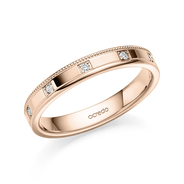 klassischer Trauring/Ehering in Rotgold 585 mit zus. 0,1 ct. Brillant tw, si von acredo - S-1389-1 klassischer Trauring/Ehering in Rotgold 585 mit zus. 0,1 ct. Brillant tw, si von acredo - S-1389-1