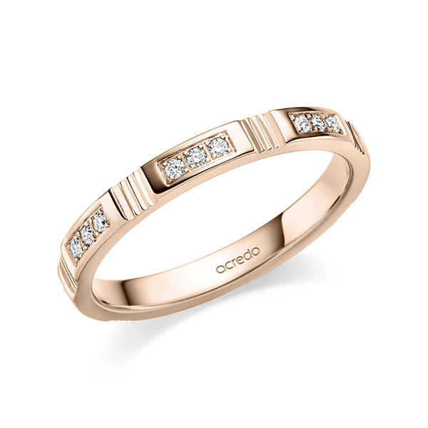 klassischer Trauring/Ehering in Rotgold 585 mit zus. 0,21 ct. Brillant tw, si von acredo - S-1408-5 klassischer Trauring/Ehering in Rotgold 585 mit zus. 0,21 ct. Brillant tw, si von acredo - S-1408-5