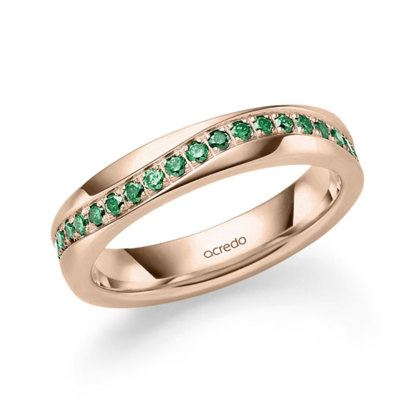 klassischer Trauring/Ehering in Rotgold 585 mit zus. 0,3 ct. Brillant von acredo