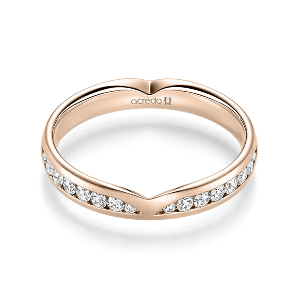 klassischer Trauring/Ehering in Rotgold 585 mit zus. 0,624 ct. Brillant tw, si von acredo