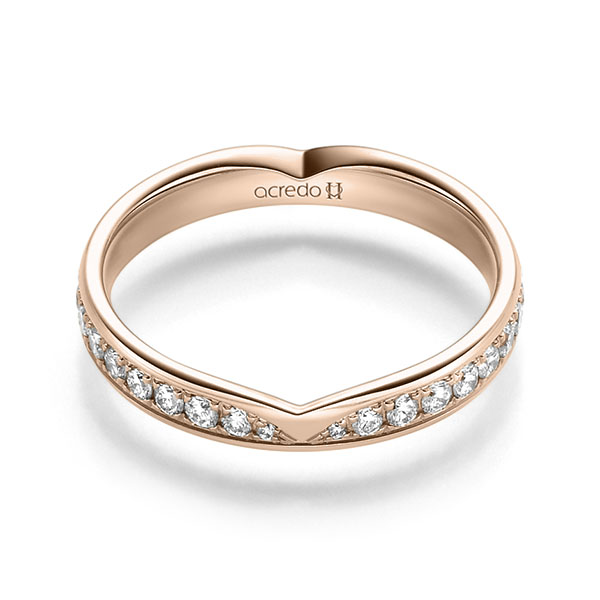 klassischer Trauring/Ehering in Rotgold 585 mit zus. 0,6 ct. Brillant tw, si von acredo