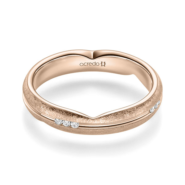 klassischer Trauring/Ehering in Rotgold 750 mit zus. 0,096 ct. Brillant tw, si von acredo - A-2360-12