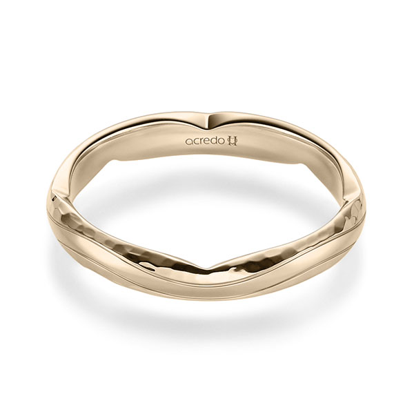 klassischer Trauring/Ehering in Signature Gold 585 gehämmert Struktur von acredo - A-2361-14