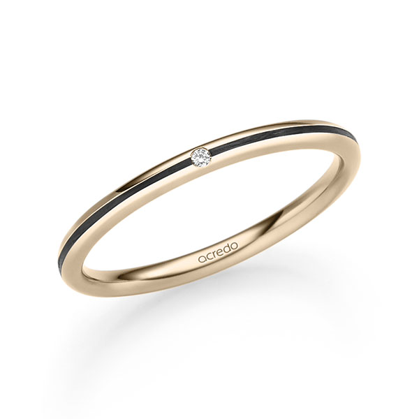 klassischer Trauring/Ehering in Signature Gold 585 mit zus. 0,008 ct. Brillant tw, si von acredo