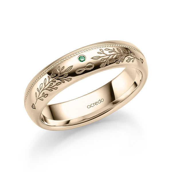 klassischer Trauring/Ehering in Signature Gold 585 mit zus. 0,016 ct. Brillant von acredo