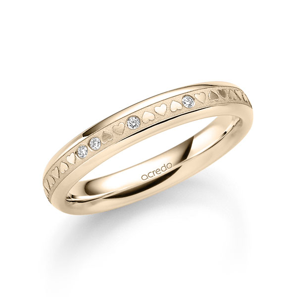 klassischer Trauring/Ehering in Signature Gold 585 mit zus. 0,032 ct. Brillant tw, si von acredo
