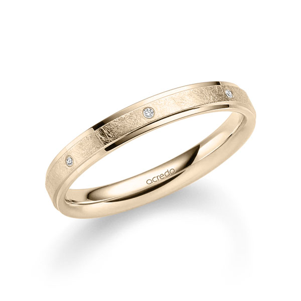 klassischer Trauring/Ehering in Signature Gold 585 mit zus. 0,035 ct. Brillant tw, si von acredo
