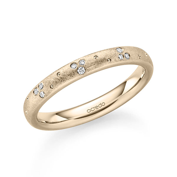 klassischer Trauring/Ehering in Signature Gold 585 mit zus. 0,054 ct. Brillant tw, si von acredo