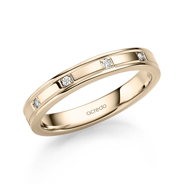 klassischer Trauring/Ehering in Signature Gold 585 mit zus. 0,05 ct. Brillant tw, si von acredo