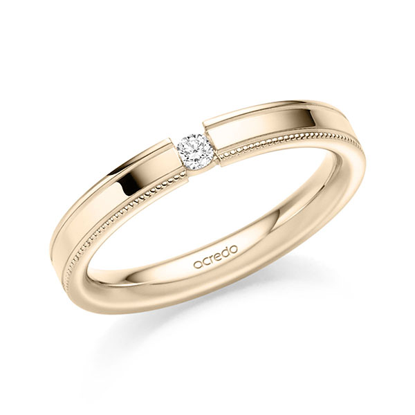 klassischer Trauring/Ehering in Signature Gold 585 mit zus. 0,05 ct. Brillant tw, si von acredo
