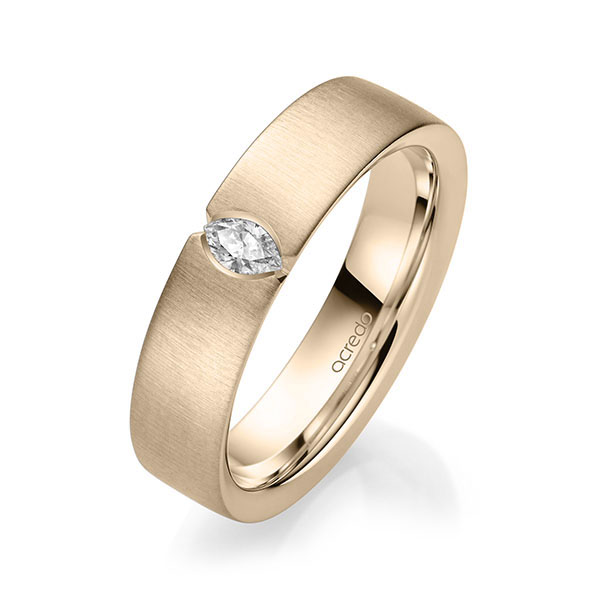 klassischer Trauring/Ehering in Signature Gold 585 mit zus. 0,1 ct. tw, vs von acredo - A-2144-12