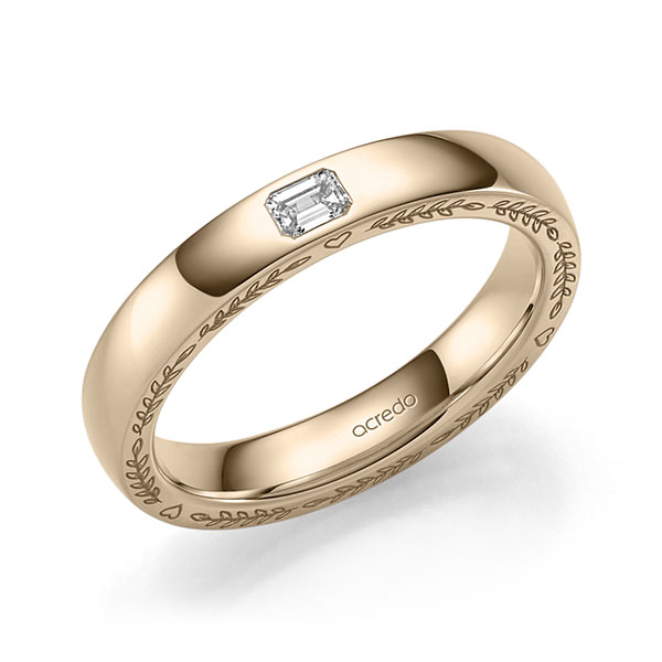 klassischer Trauring/Ehering in Signature Gold 585 mit zus. 0,1 ct. tw, vs von acredo - A-2405-1 klassischer Trauring/Ehering in Signature Gold 585 mit zus. 0,1 ct. tw, vs von acredo - A-2405-1