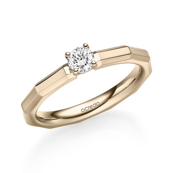 klassischer Trauring/Ehering in Signature Gold 585 mit zus. 0,25 ct. Brillant tw, vs von acredo
