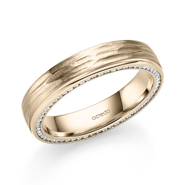 klassischer Trauring/Ehering in Signature Gold 585 mit zus. 0,28 ct. Brillant tw, si von acredo
