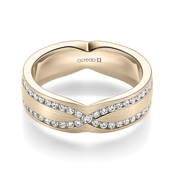 klassischer Trauring/Ehering in Signature Gold 585 mit zus. 0,46 ct. Brillant tw, si von acredo - A-2352-11