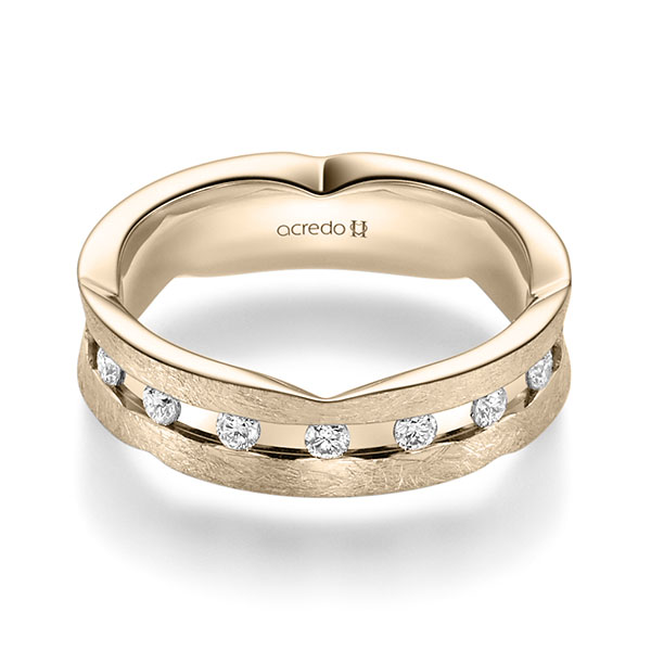 klassischer Trauring/Ehering in Signature Gold 585 mit zus. 0,48 ct. Brillant tw, si von acredo