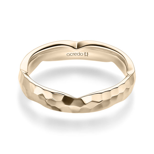 klassischer Trauring/Ehering in Signature Gold 750 gehämmert Struktur von acredo - A-2355-8