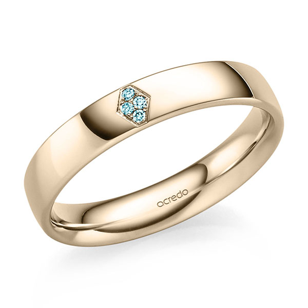 klassischer Trauring/Ehering in Signature Gold 750 mit zus. 0,032 ct. Brillant iceblue von acredo - S-1355-6