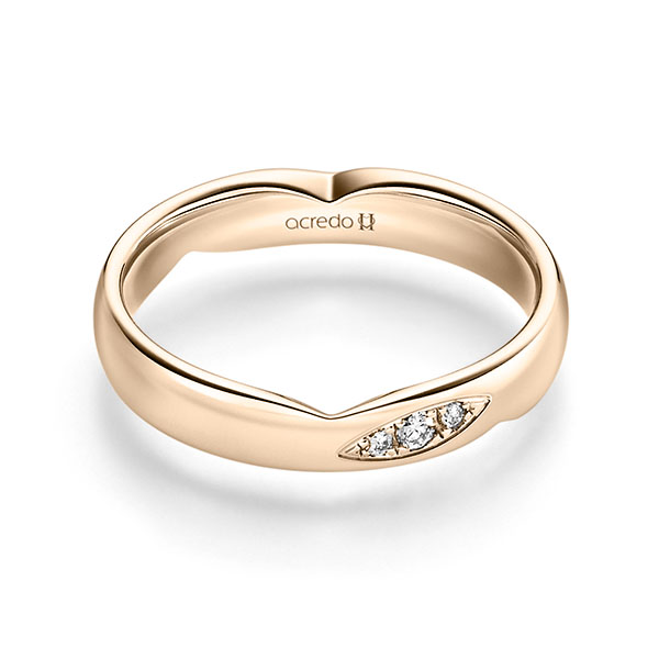 klassischer Trauring/Ehering in Signature Gold 750 mit zus. 0,045 ct. Brillant tw, si von acredo - A-2254-11