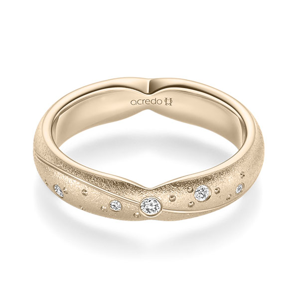 klassischer Trauring/Ehering in Signature Gold 750 mit zus. 0,065 ct. Brillant tw, si von acredo - A-2366-26 klassischer Trauring/Ehering in Signature Gold 750 mit zus. 0,065 ct. Brillant tw, si von acredo - A-2366-26