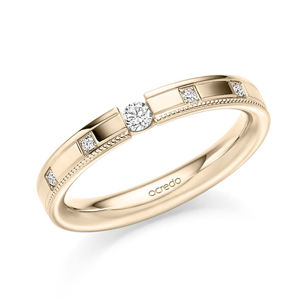 klassischer Trauring/Ehering in Signature Gold 750 mit zus. 0,11 ct. Brillant tw, si von acredo - S-1387-1