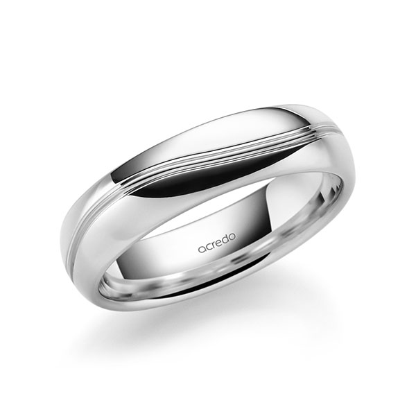klassischer Trauring/Ehering in Weissgold 375 von acredo - A-1711-15