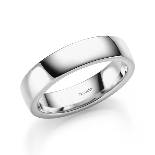 klassischer Trauring/Ehering in Weissgold 375 von acredo - A-2397-18