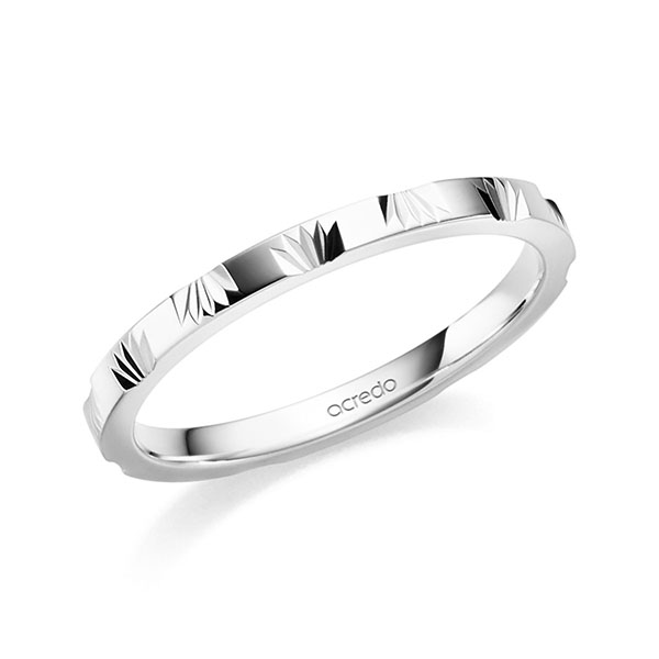 klassischer Trauring/Ehering in Weissgold 375 von acredo - S-1399-5