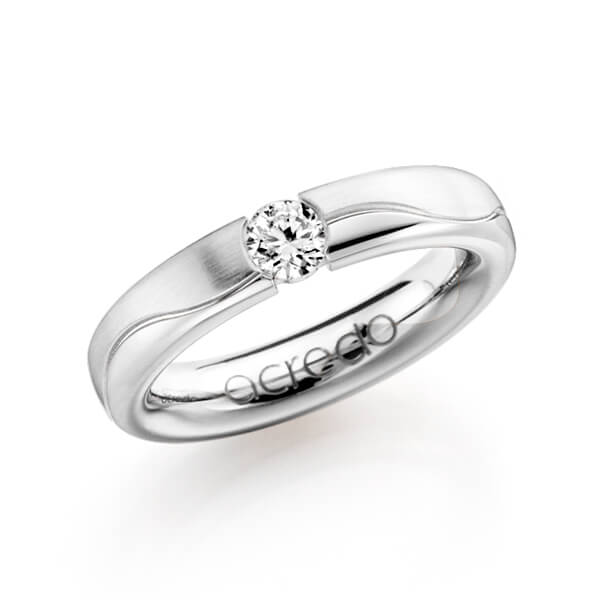 klassischer Trauring/Ehering in Weissgold 585 mit 0,3 ct. Brillant tw, si von acredo - A-1120-4 klassischer Trauring/Ehering in Weissgold 585 mit 0,3 ct. Brillant tw, si von acredo - A-1120-4