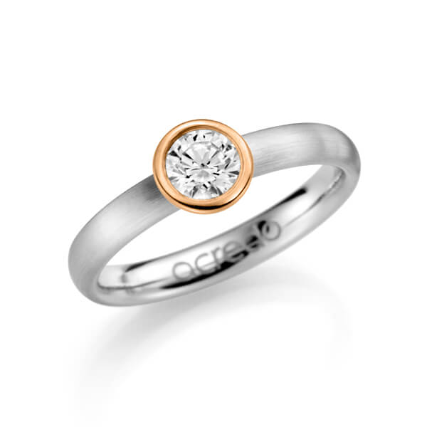 klassischer Trauring/Ehering in Weissgold 585 mit 0,5 ct. Brillant tw, si von acredo