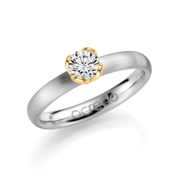 klassischer Trauring/Ehering in Weißgold 585 mit 0,5 ct. Brillant tw, si von acredo