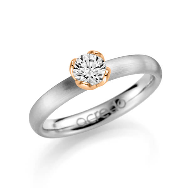klassischer Trauring/Ehering in Weißgold 585 mit 0,5 ct. Brillant tw, si von acredo